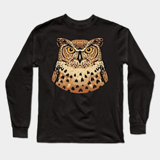 Minimalist Golden Brown Owl Long Sleeve T-Shirt